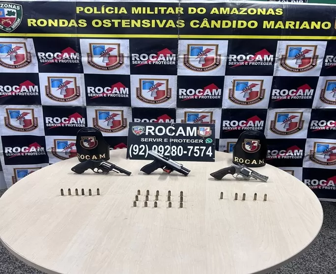 PMAM prende trio por envolvimento em roubo e sequestro de motorista