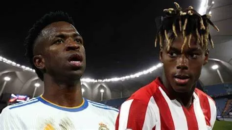 Troca de jogadores entre Vinicius Júnior e Nico Williams é sugerida ao Real Madrid